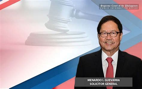 who is the solicitor general of the philippines|Menardo Guevarra .